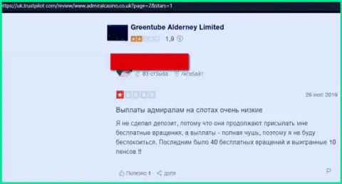 Реальный отзыв в адрес internet мошенников Admiral Casino - будьте очень бдительны, обдирают доверчивых людей, лишая их без единого рубля