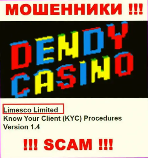 Информация про юридическое лицо мошенников Dendy Casino - Лимеско Лтд, не обезопасит вас от их загребущих лап