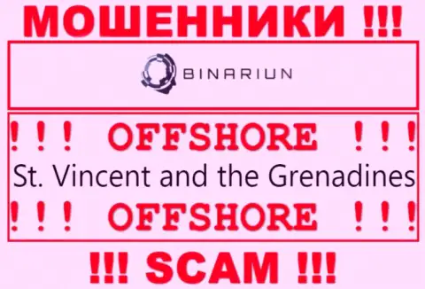 Сент-Винсент и Гренадины - здесь зарегистрирована противоправно действующая компания Binariun