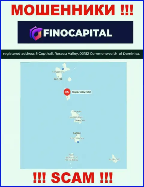 FinoCapital Io это КИДАЛЫ, отсиживаются в офшоре по адресу: 8 Коптхолл, Долина Розо, 00152 Содружество Доминики