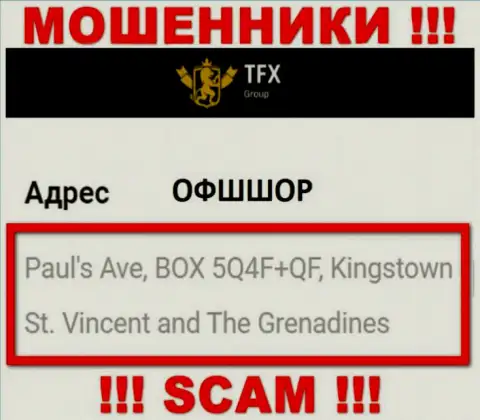 Не работайте совместно с конторой TFX Group - эти интернет воры скрылись в оффшорной зоне по адресу - Paul's Ave, BOX 5Q4F+QF, Kingstown, St. Vincent and The Grenadines