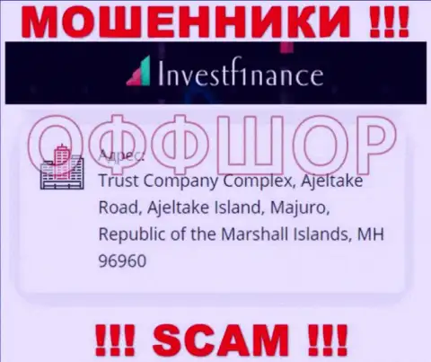 Слишком опасно взаимодействовать, с такими интернет мошенниками, как контора InvestF1nance Com, так как сидят они в офшоре - Trust Company Complex, Ajeltake Road, Ajeltake Island, Majuro, Republic of the Marshall Islands, MH 96960