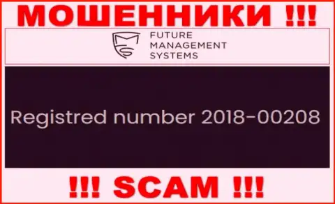 Регистрационный номер компании Future Management Systems, которую нужно обходить стороной: 2018-00208