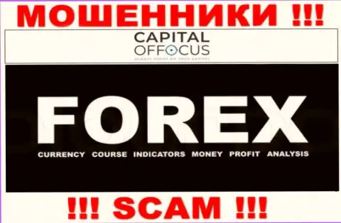 С компанией Capital Of Focus иметь дело рискованно, их вид деятельности Forex это развод