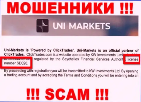Будьте очень бдительны, UNIMarkets крадут вложенные денежные средства, хотя и указали свою лицензию на сайте