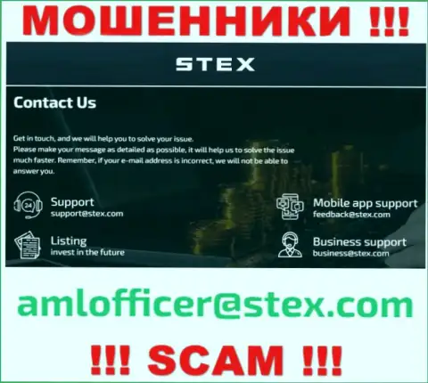 Данный электронный адрес internet-мошенники Stex показали у себя на официальном интернет-ресурсе