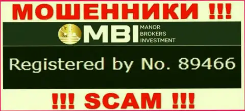 Manor Brokers Investment - номер регистрации мошенников - 89466
