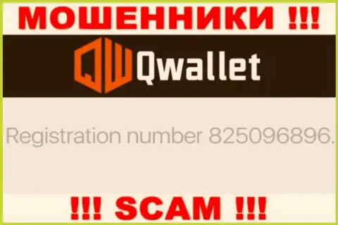 Организация QWallet показала свой номер регистрации на своем официальном интернет-портале - 825096896