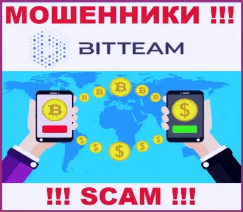 С компанией BitTeam сотрудничать довольно опасно, их тип деятельности Крипто обменник это разводняк