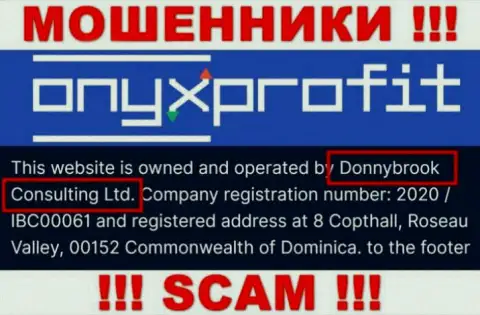 Юридическое лицо конторы ОниксПрофит Про - Donnybrook Consulting Ltd, информация позаимствована с сайта