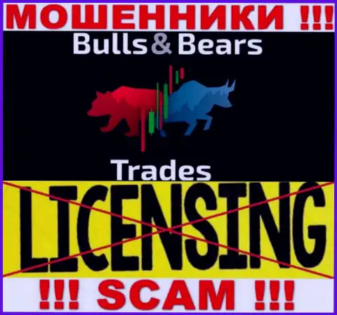 Не имейте дел с мошенниками Bulls BearsTrades, на их сайте не предоставлено инфы об номере лицензии конторы