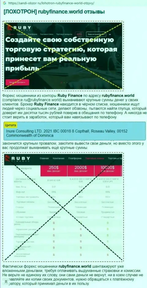Грабеж в интернете !!! Обзорная статья о незаконных действиях internet-мошенников RubyFinance
