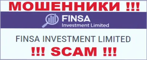 FinsaInvestment Limited - юр. лицо internet лохотронщиков компания Финса Инвестмент Лимитед