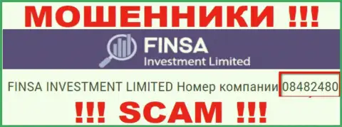 Как представлено на сайте жуликов FinsaInvestment Limited: 08482480 - это их номер регистрации