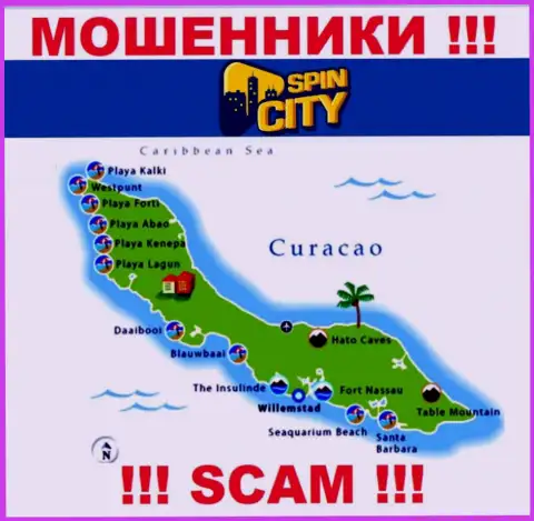 Юридическое место регистрации Casino Spinc City на территории - Curacao