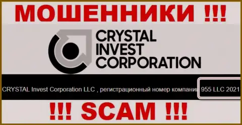 Регистрационный номер организации Crystal Invest Corporation, вероятнее всего, что фейковый - 955 LLC 2021