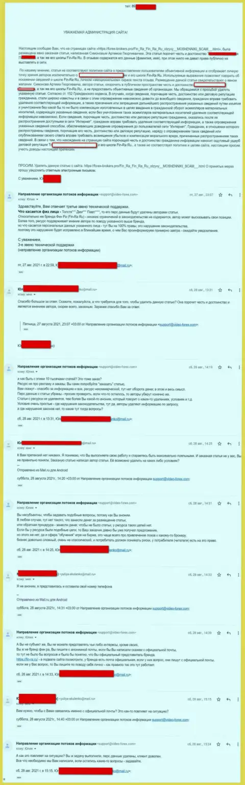 Жалоба мошенников Фин-Ра в адрес web-сервиса Forex-Brokers.Pro