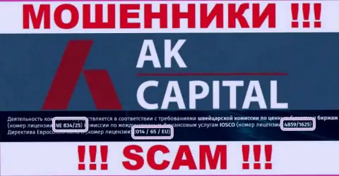 Будьте очень внимательны, AK Capital намеренно показали на сайте свой номер лицензии