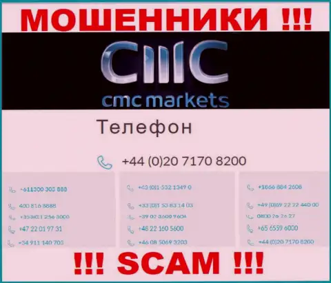 Ваш телефон попался в грязные лапы internet кидал CMC Markets - ожидайте звонков с разных номеров телефона