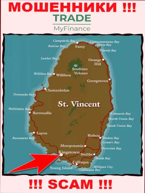 Официальное место регистрации аферистов Trade My Finance - Kingstown, Saint Vincent and the Grenadines