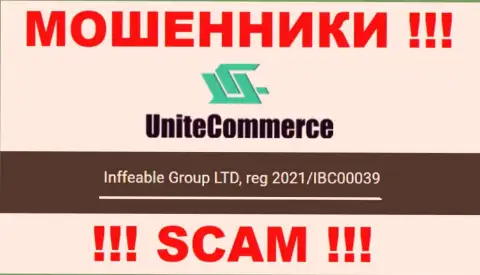 Inffeable Group LTD internet мошенников UniteCommerce World зарегистрировано под вот этим номером регистрации - 2021/IBC00039