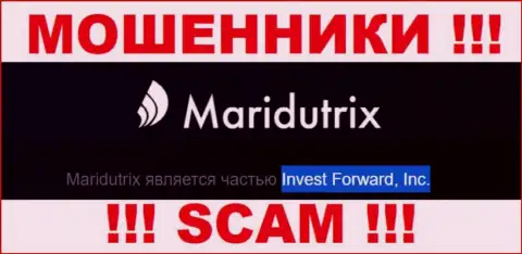 Организация Маридутрикс Ком находится под крышей компании Invest Forward, Inc.