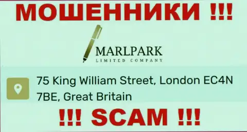 Юридический адрес регистрации Marlpark Ltd, предоставленный на их интернет-ресурсе - фейковый, осторожнее !!!
