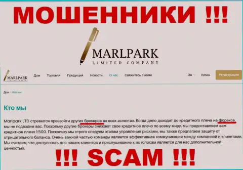Не верьте, что работа MarlparkLtd Com в сфере Брокер законная