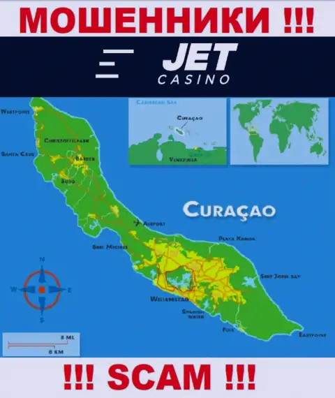 Curaçao - это официальное место регистрации компании Jet Casino