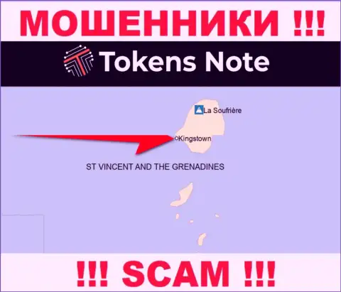 Офшорное место регистрации TokensNote - на территории Kingstown, St Vincent and the Grenadines