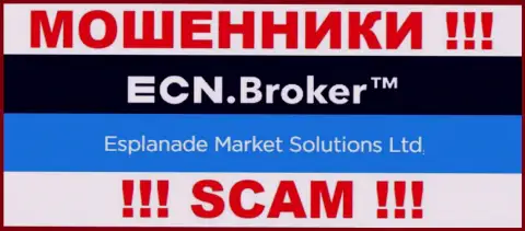 Данные о юридическом лице организации ЕСН Брокер, им является Esplanade Market Solutions Ltd