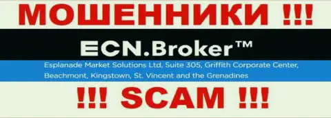 Неправомерно действующая компания ECNBroker пустила корни в оффшорной зоне по адресу: Suite 305, Griffith Corporate Center, Beachmont, Kingstown, St. Vincent and the Grenadine, будьте весьма внимательны