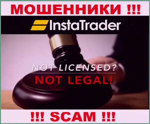 У мошенников InstaTrader на сайте не приведен номер лицензии компании !!! Будьте очень бдительны