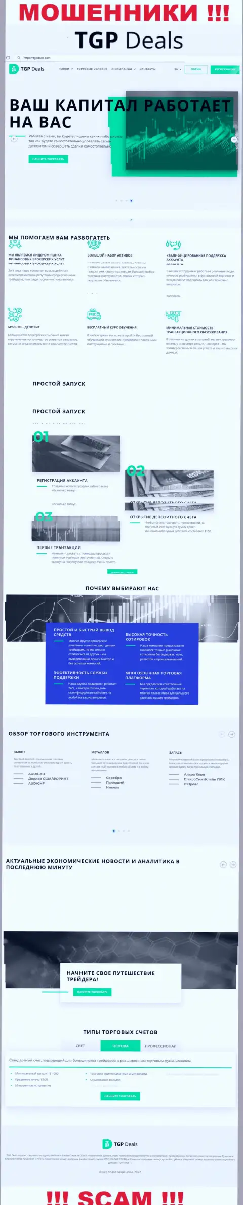 Официальный информационный сервис ТГПДилс Ком - яркая страница для привлечения жертв