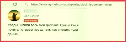 Очередной негативный коммент в отношении конторы GeneonInvest это КИДАЛОВО !!!