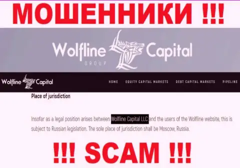 Юридическое лицо организации Wolfline Capital - это ООО Волфлайн Капитал